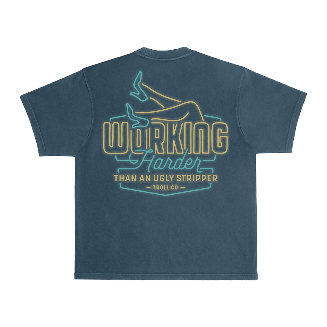 Men's WHUS Neon Heavyweight Pigment Dye T-Shirt - Color: Midnight Navy