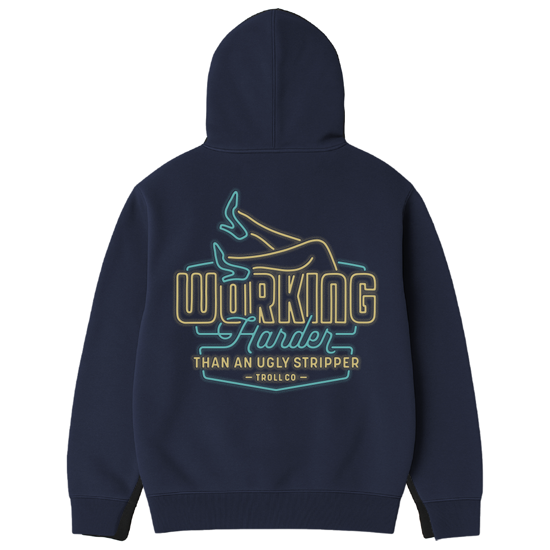 Men's WHUS Neon Hoodie - Color: Navy