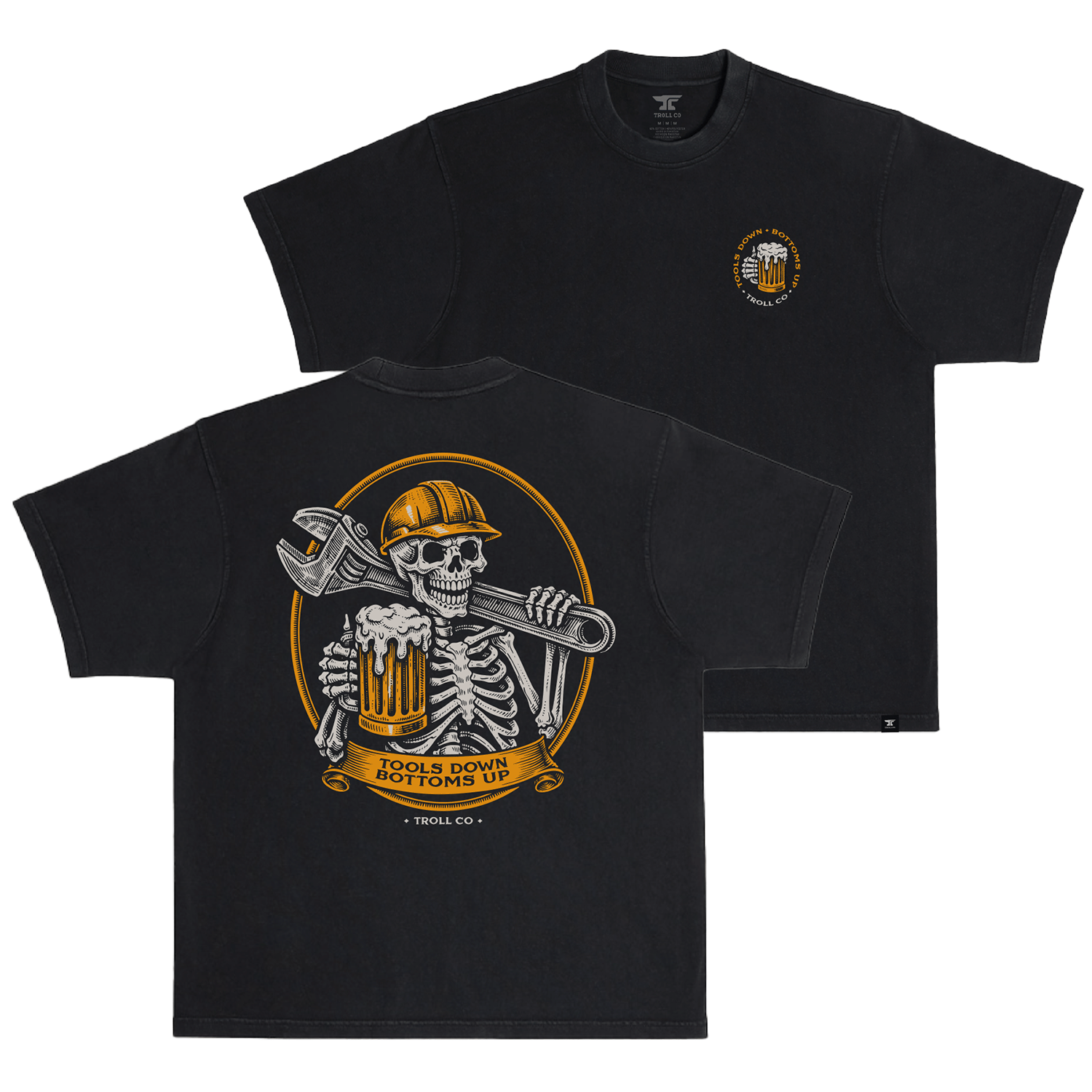 Men's Tools Down Cheers Heavyweight T-Shirt | Color: Black