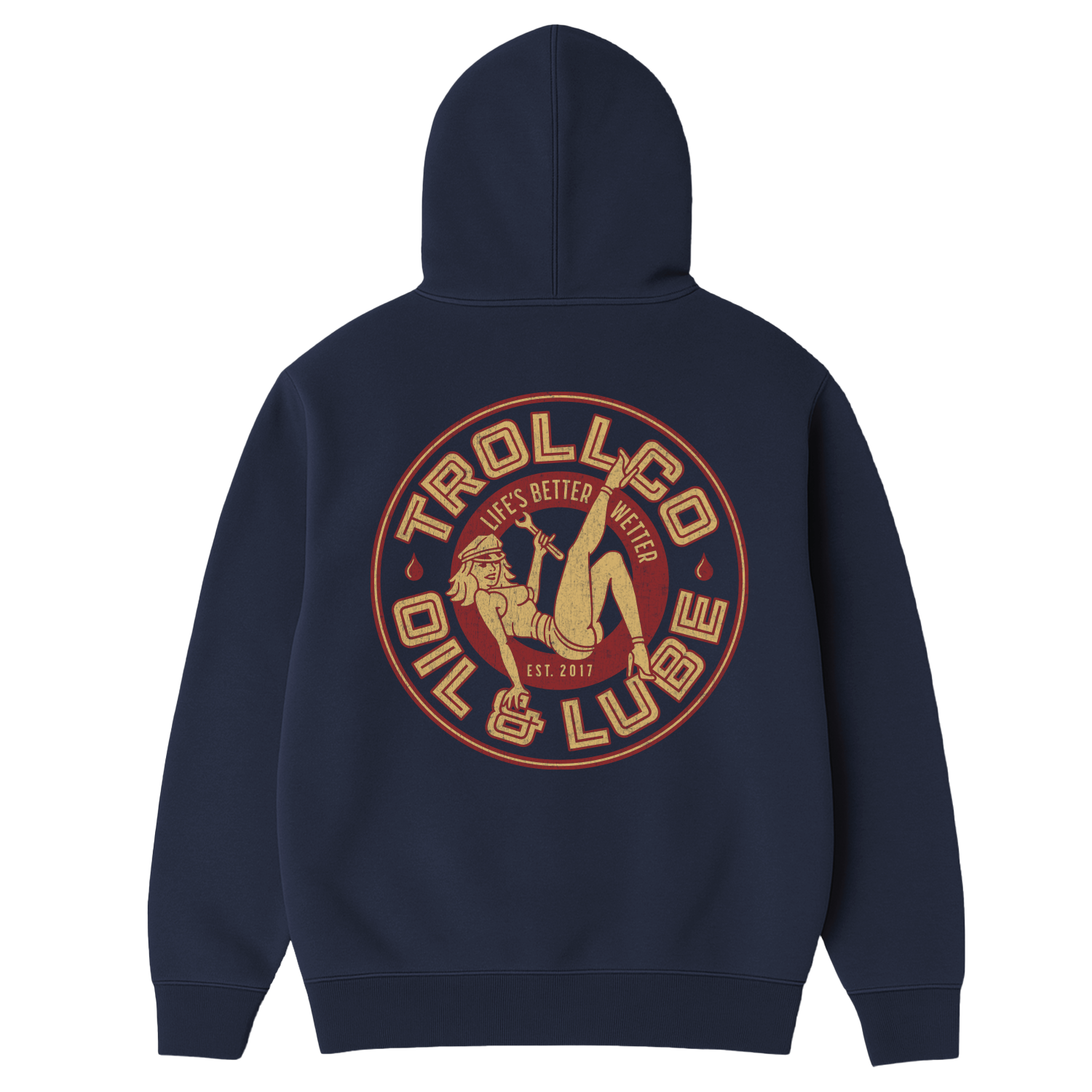Men's Oil & Lube Garage Hoodie | Color: Navy