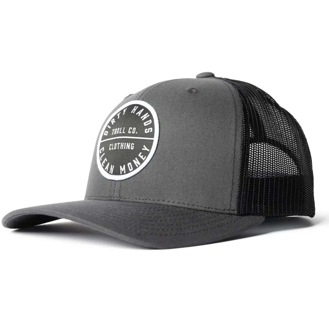 DHCM 360 Curved Brim Trucker Hat | Color: Charcoal Black