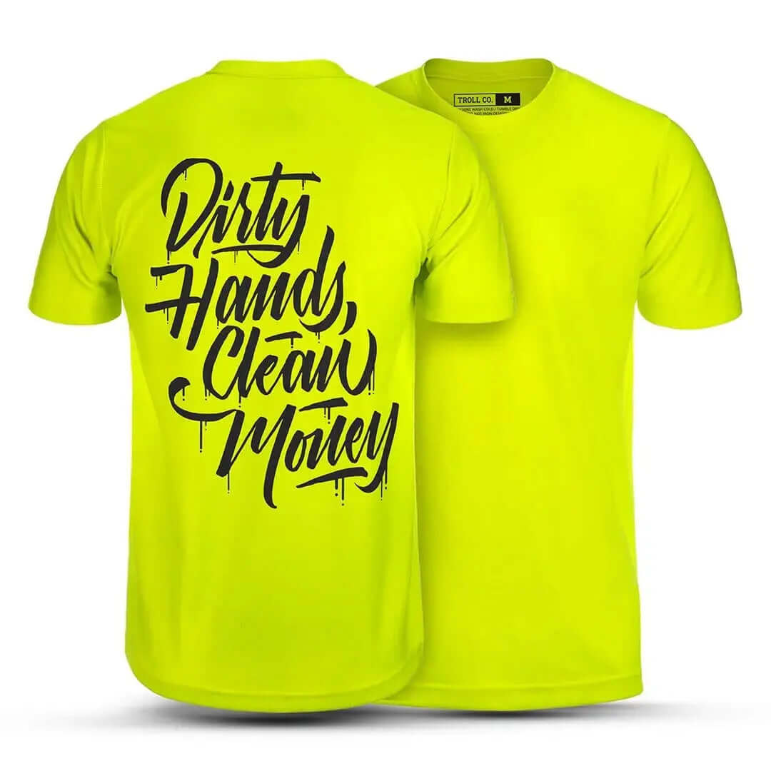 Men's DHCM Stacked Hi-Vis T-Shirt | Color: Bright Lime