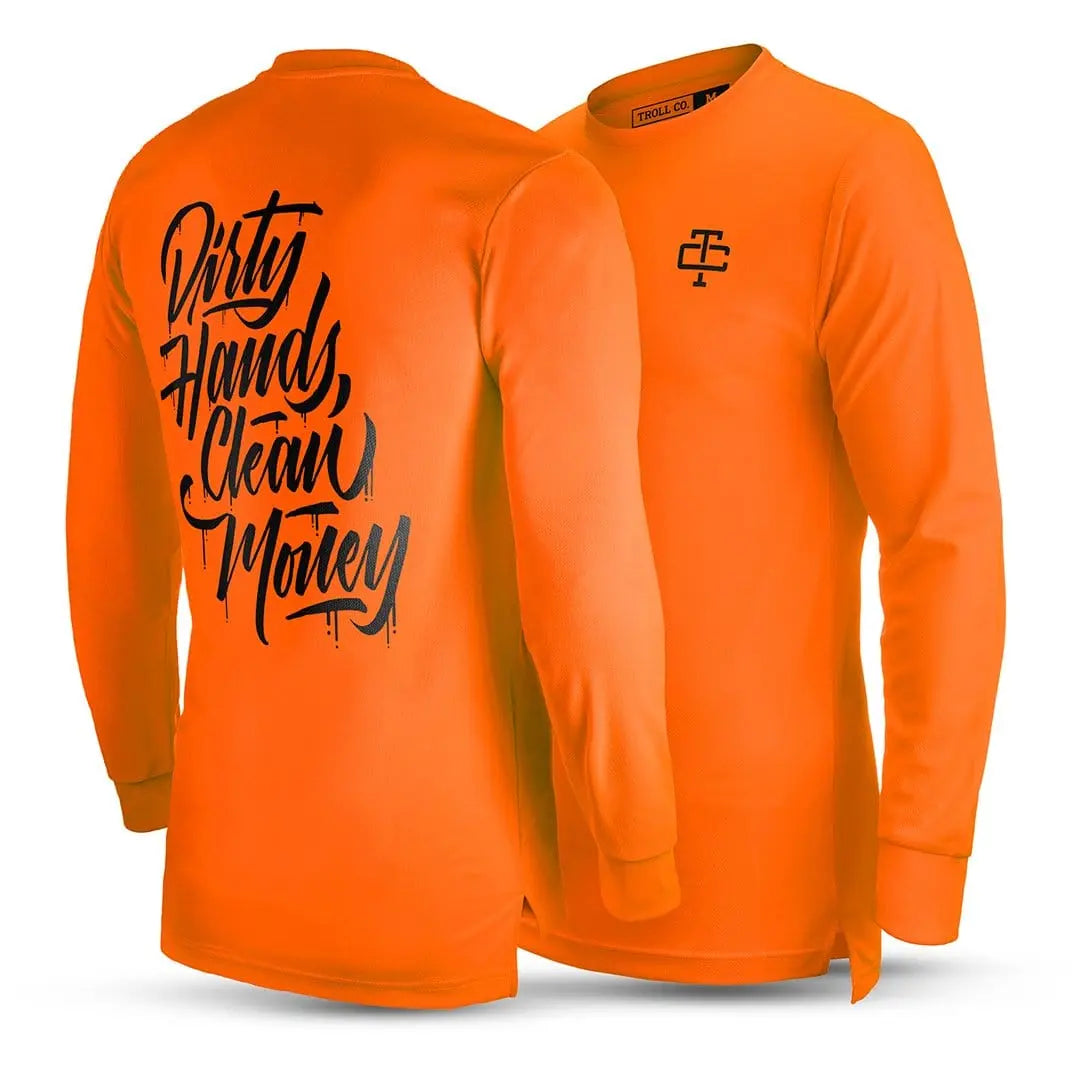 Men's DHCM Stacked Hi-Vis Long Sleeve | Color: Bright Orange