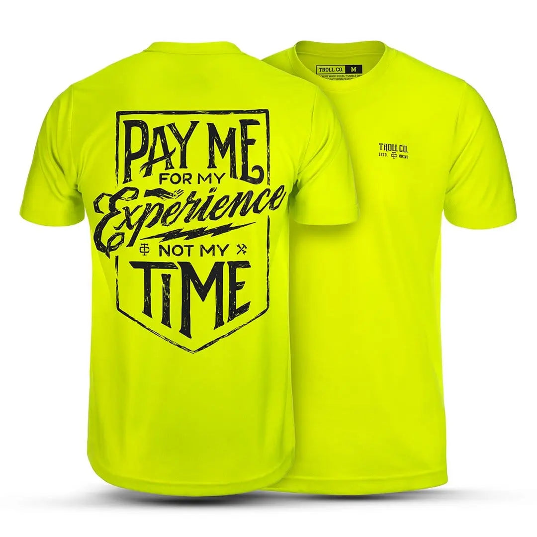 Men's Pay Me Hi-Vis T-Shirt | Color: Bright Lime