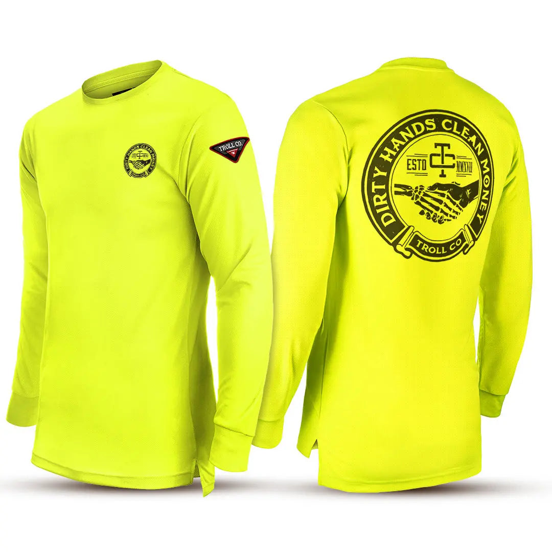 Men's DHCM Hi-Vis Haggler Long Sleeve T-Shirt | Color: Bright Lime