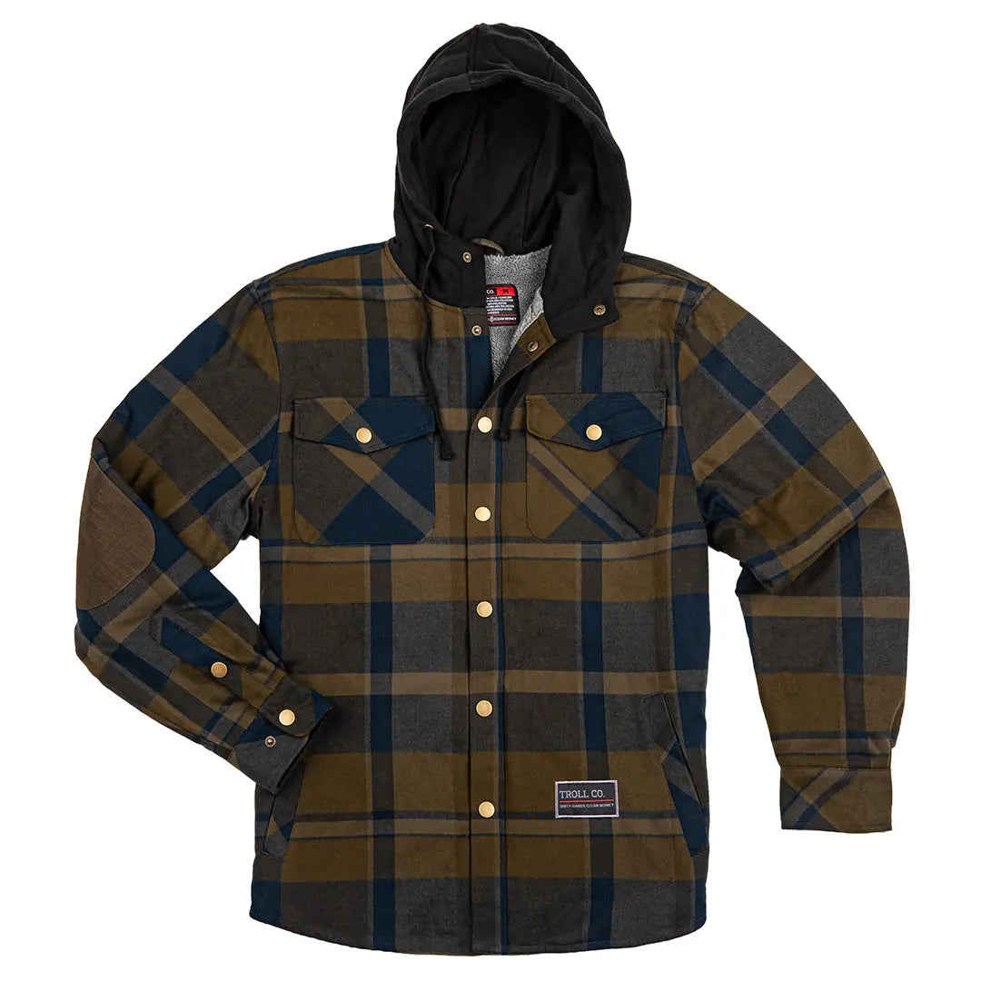 Men's Mack Sherpa Lined Flannel Jacket | Color: Dark Green